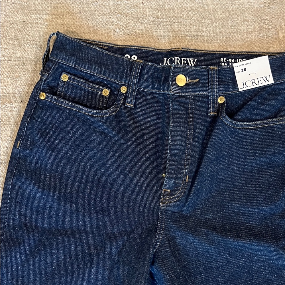 NWT!  J. Crew Slim Wide Jeans. Sz 28